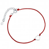 Bratara cu snur rosu si inima argint DiAmanti Z1784BR_R-DIA